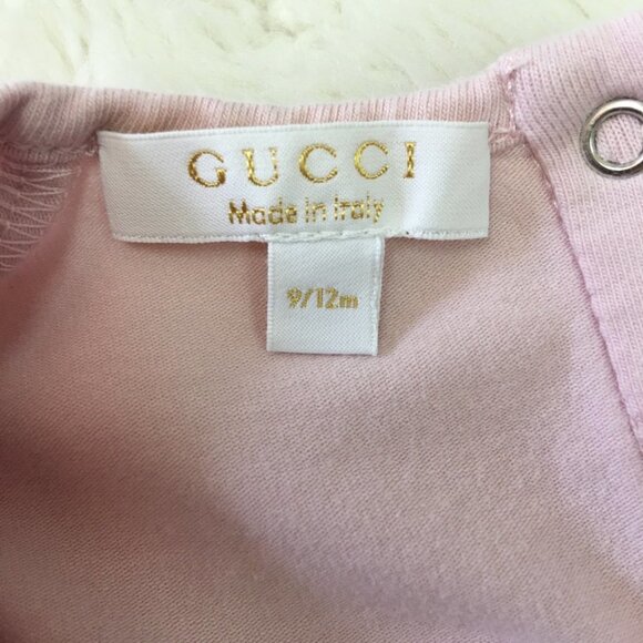 Gucci Baby Girl Light Pink Long Sleeve Guccisima Ruffle Dress Size 9-12 Months - Picture 14 of 14